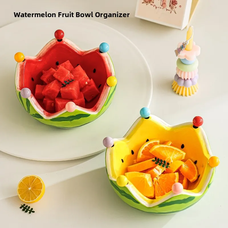 

Stainl Steel Watermelon aped Fork High Aesthetic Value Pet Bowl Living Room Decoration Home Use Universal Accory