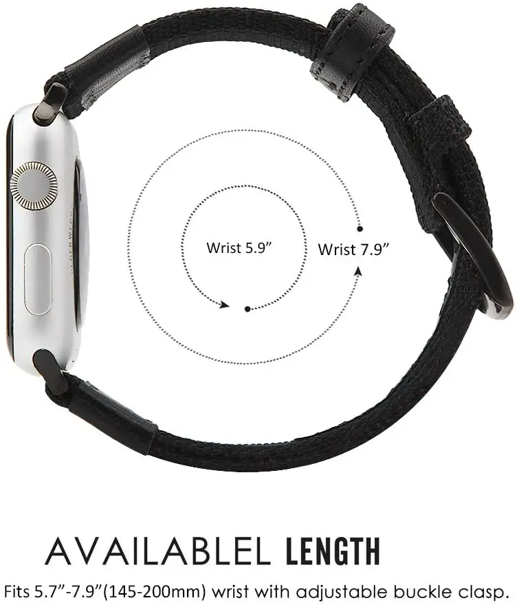 Loop Nylon fabric Leather Strap For Apple Watch band 8 7 44mm 41mm 45mm Elastic Bracelet for iWatch Ultra49mm Series 6 SE 5 4 3 image 5