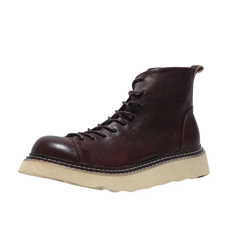 KOWM botas de senderismo impermeables piel vacuna para hombre tácticas - imagen 2