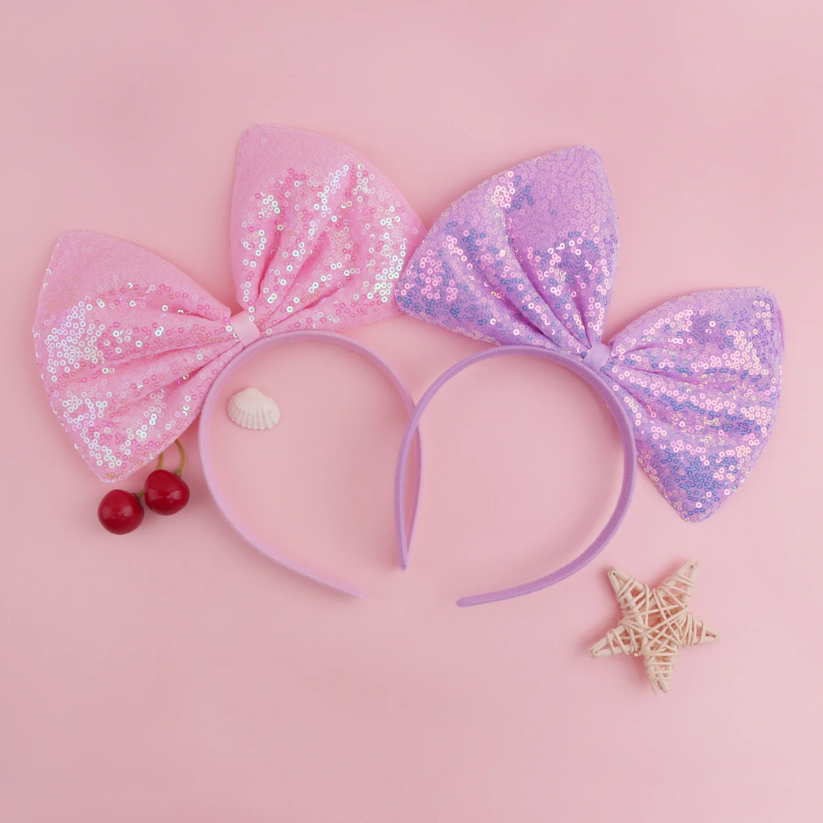 1 Stück Pferdeschleifen-Stirnbänder-Set, 6 Stück Bunte Glitzernde Haarbänder, Niedliche Kopfaccessoires für Mädchen, Perfekt für Partys & Verkleidungen – Detail 9