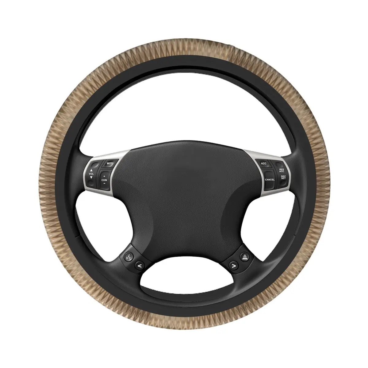 Earth Toned Wavy Zigzag Car Steering Wheel Cover 38cm Non-slip Zig Zag Elastische Auto Decoration Car Accessories