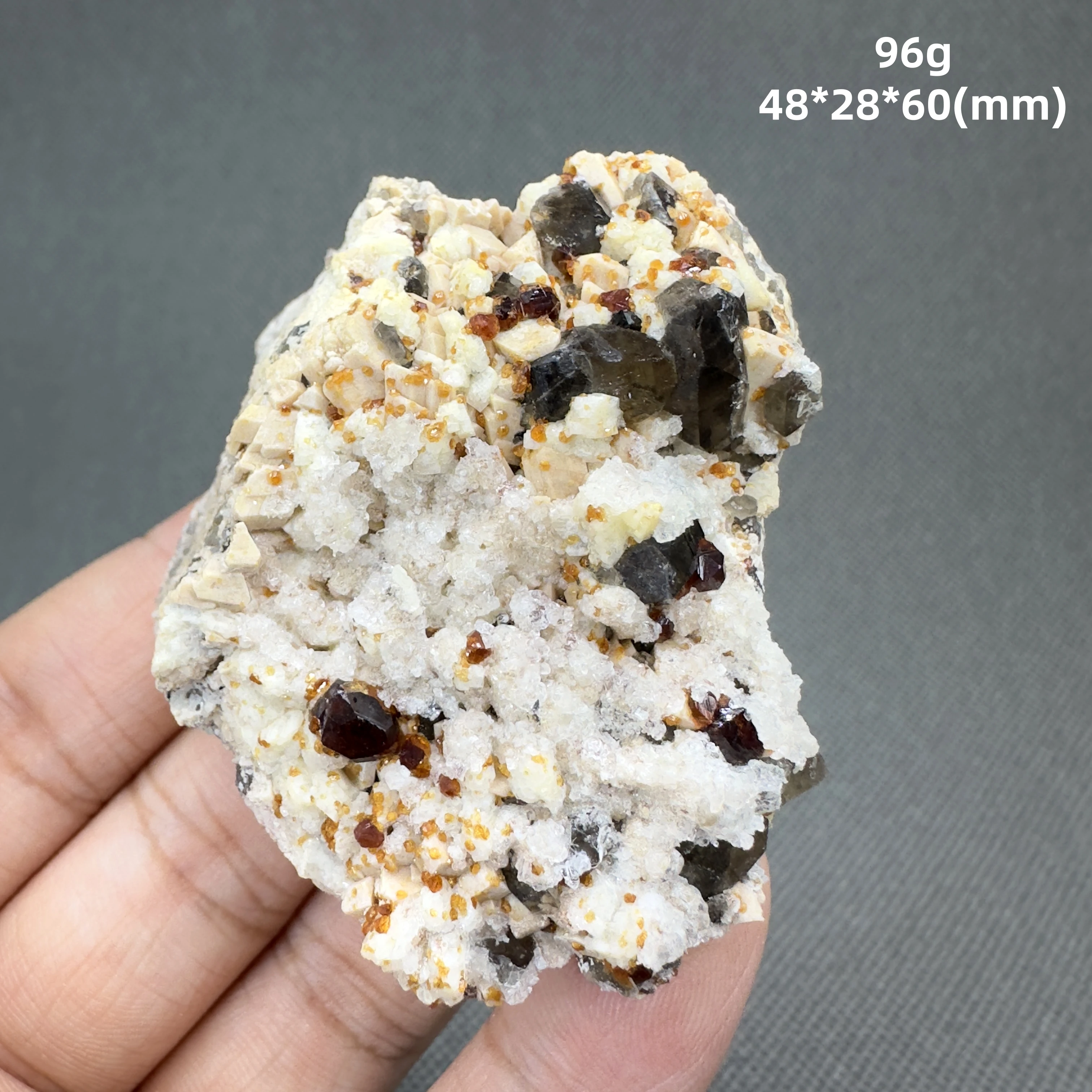 Natural florescent Hyalite and garnet symbiosis mineral specimen stones and crystals healing crystals quartz