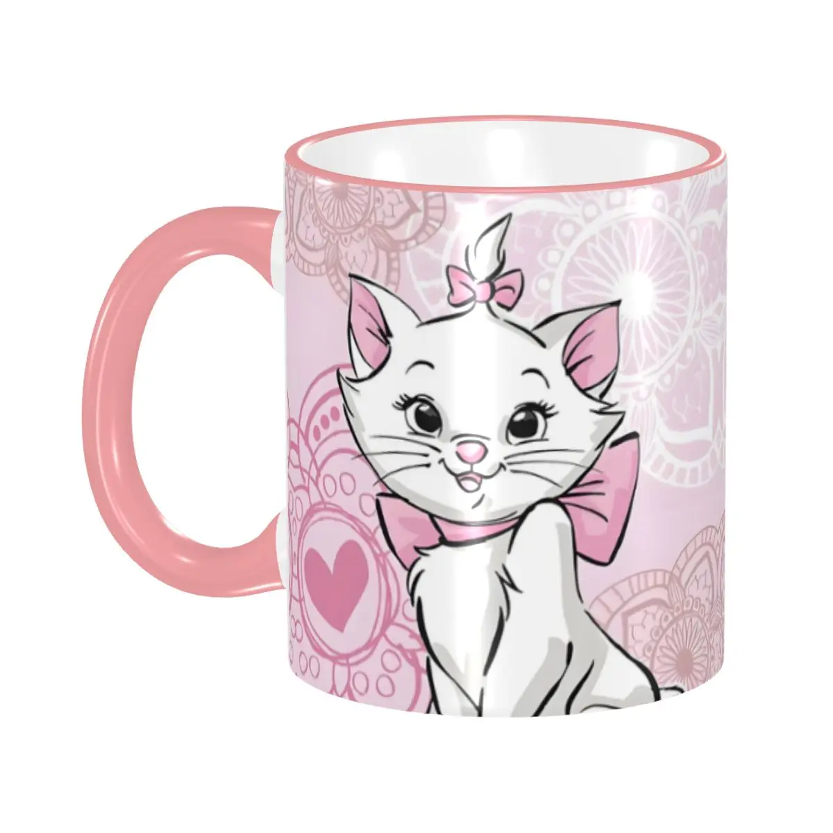 

Custom Cute Marie Cat Pink Coffee Mug DIY Kitten Film Ceramic Tea Milk Mug
