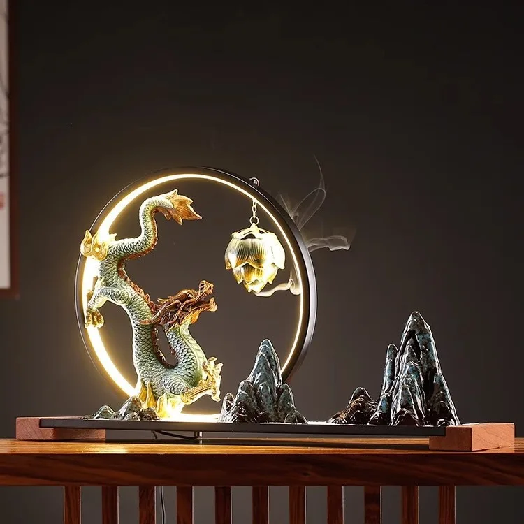 DSA thousand miles of Jiangshan lamp circle dragon ornament creative sand table rockery landscaping office living room entrance