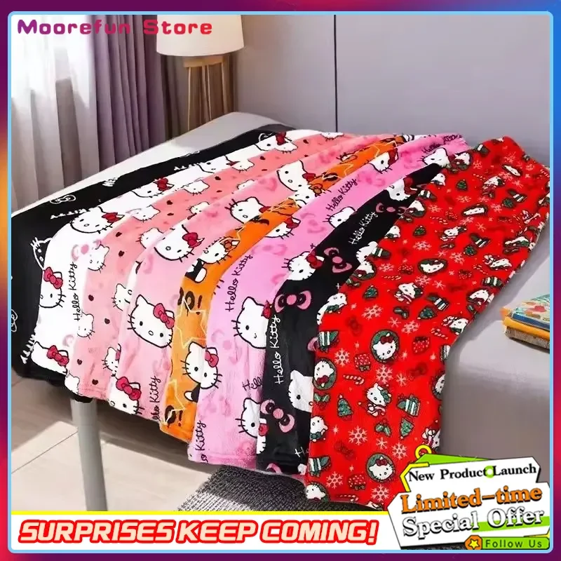 pijamas-de-natal-sanrio-hello-kitty-calcas-de-flanela-de-halloween-para-mulheres-kawaii-de-la-estilo-anime-casual-para-o-lar-outono