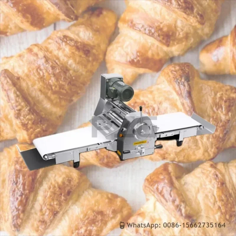 Table Top 360mm Continuous Croissant Dough Sheeter For Bakery Commercial Stainless Steel Pastry Sesame Cake Roller Machine