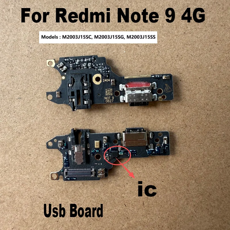 For Xiaomi Redmi Note 9 USB Charging Dock Port Main Mother Mic Microphone Fast Connector Board Flex Cable Parts Replacement 4G