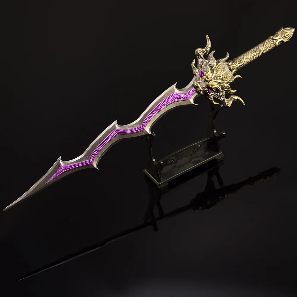 29cm Naraka: Bladepoint Weapon Candle Divine Decree Sword Game Peripheral Metal Samurai Sword Weapon Model Keychain Gifts Toys
