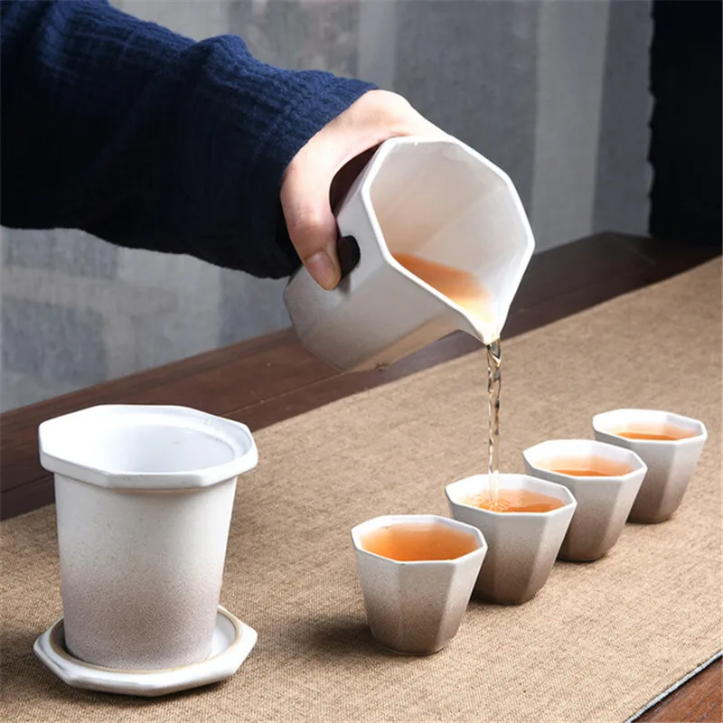 

Ceramic Teapots Gaiwan Teacups Chinese Teaware Portable Travel Tea Sets With Travel Bag Kung Fu Drinkware Mug Gift For Friends