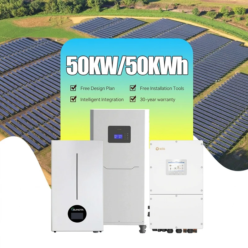 Solis 50KW Hybrid Solar Inverter System 50KWh LiFePO4 Battery Energy Storage Complete 3 Phase Commercial Industrial Solar Panel