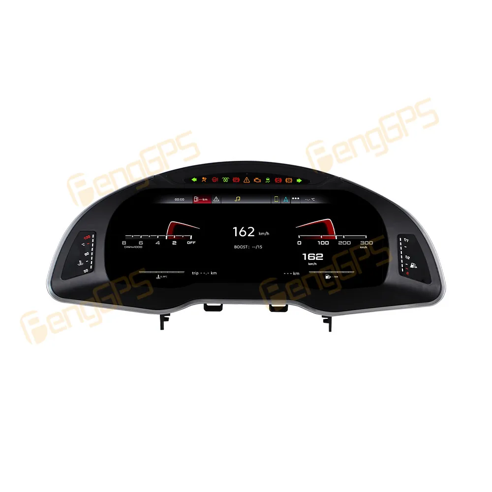 Digital Speed Meter Full LCD Instrument Cluster Interior Parts 12.3 Inch Smart Car Dashboard Accessories For Audi R8 2007-2015