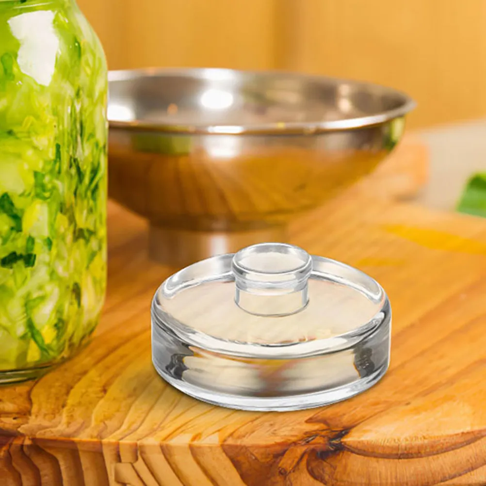 4Pcs Glass Fermentation Weights Wide Mouth Jar Compatible Sturdy Glass Food Weight Jar Fermenting Supplies Pickling Weights