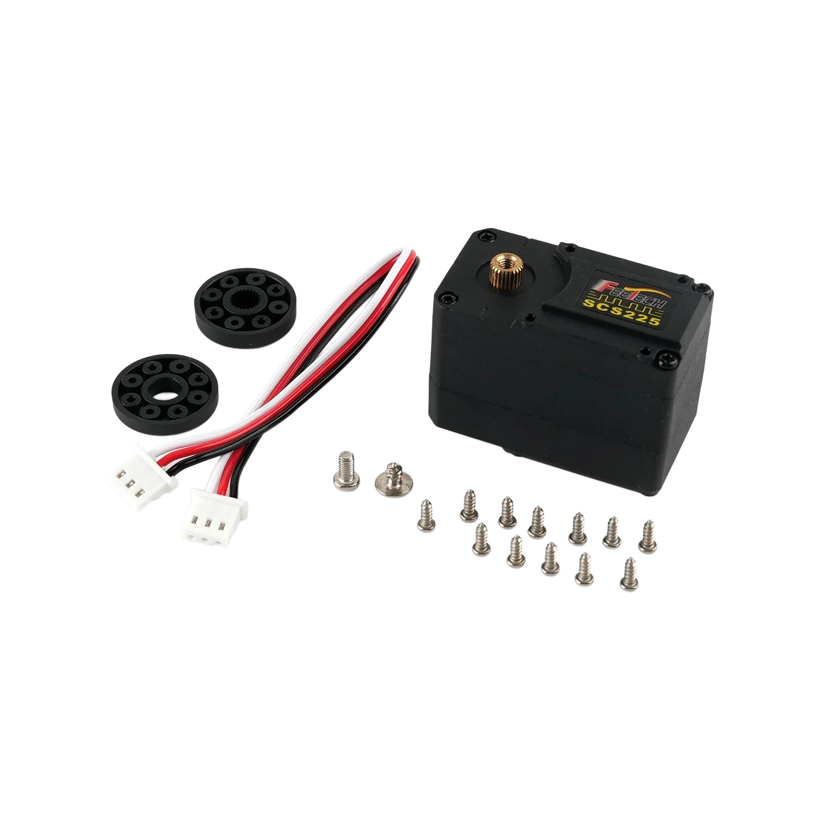 FEETECH SCS225-C006 19kg.cm Servo Bus Serial Servo Motor de núcleo de engrenagem de metal de eixo duplo 300 °   Trompa de servos de nível de sinal TTL ajustável