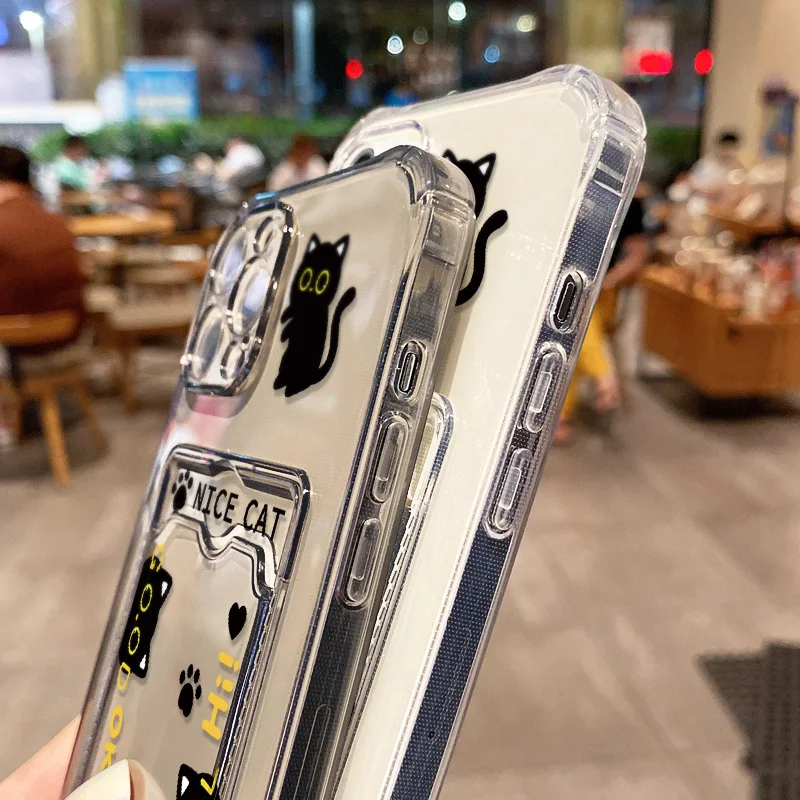 حافظة لهاتف آيفون 15 برو 14 13 12 11 16 17 برو ماكس X XR 7 8 Plus غطاء سيليكون شفاف مقاوم للصدمات