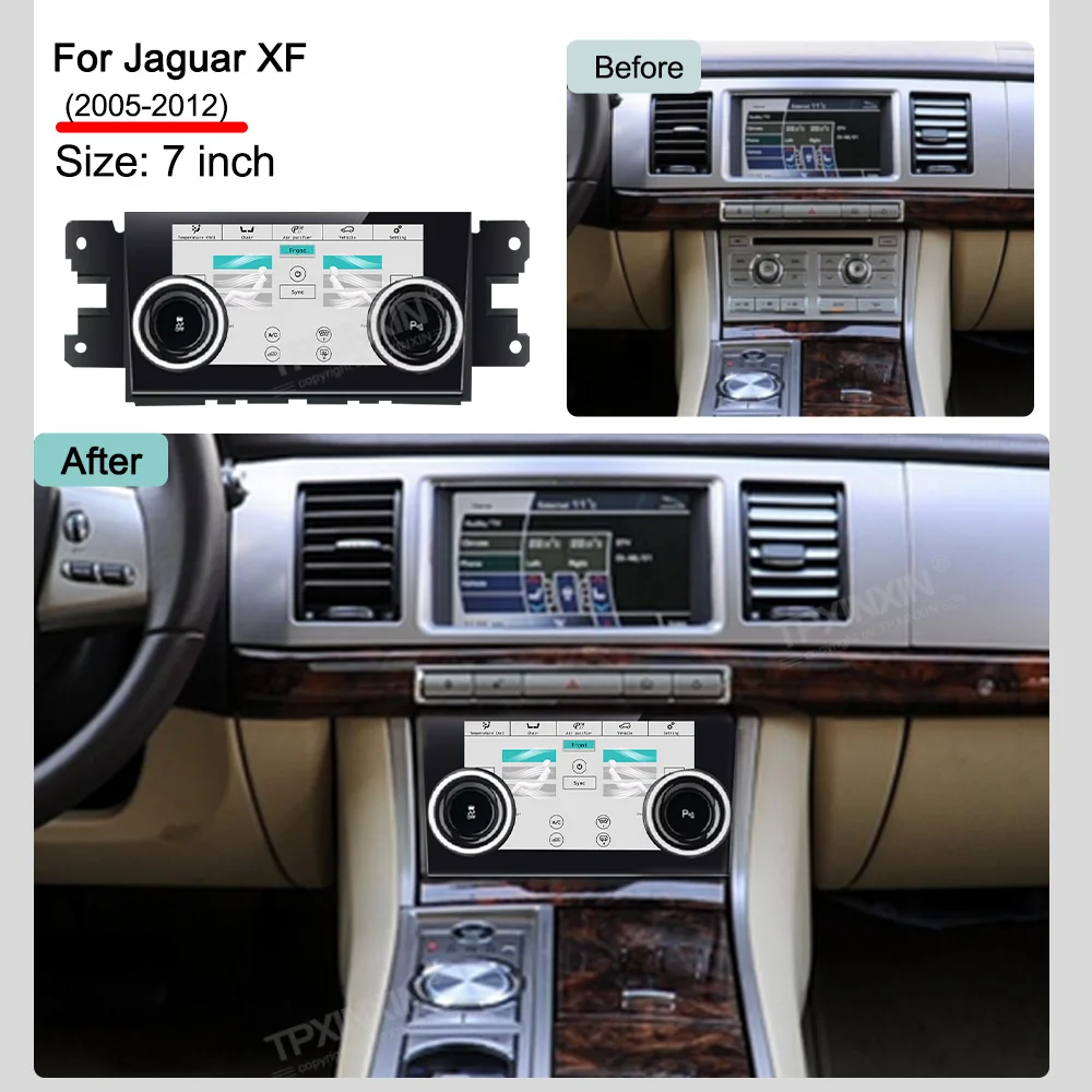 Car Air Conditioning For Jaguar XF 2005~2012 Upgrade Voice Control LCD Touch Climate Control Screen Temperature Display AC Panel