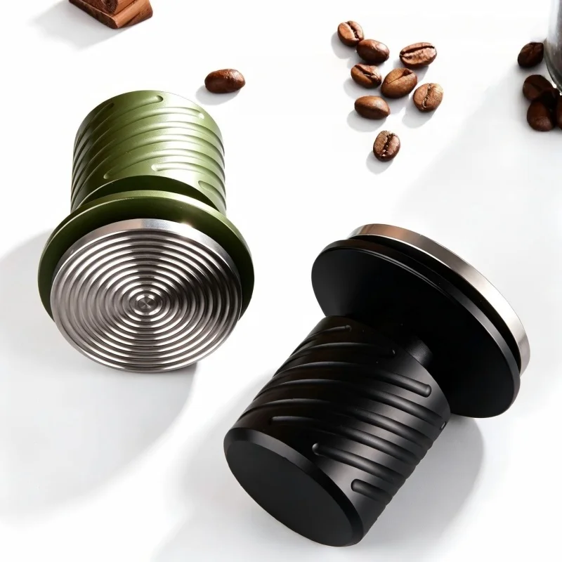 JUSTINLAU Coffee Tampers Dual Spring Constant Pressure Tamper with 30lbs Pressure Threaded Base Fits 51mm/53mm/58mm Portafilter