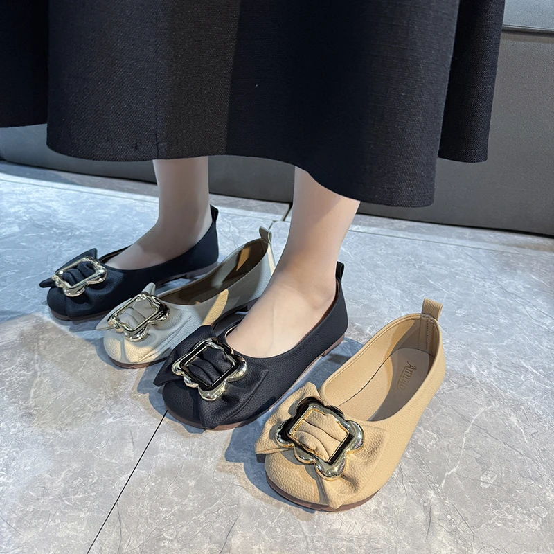 

Женские туфли с круглым носком 2026 года с бантом, в корейском стиле Y2K, винтажные, шикарные и элегантные, для уличной моды, высококачественные, недорогие, повседневные балетки