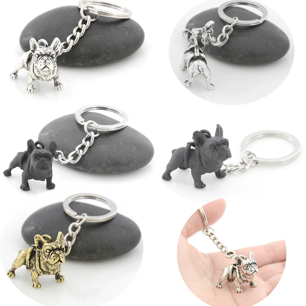 1 Piece 7 Style French Bulldog Dachshund Schnauzer Pug English Bulldog Dog Cat Key Chains Keychains Keyrings Pet Jewellery