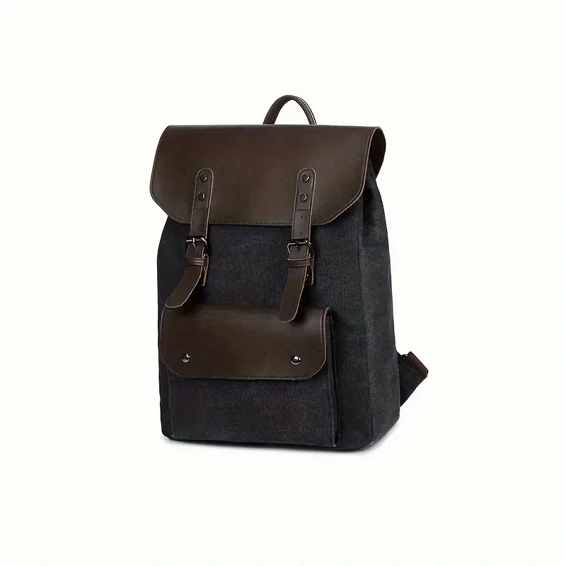 Fashion Male Backpack Canvas Backpack Laptop Backpack Adjustable Straps Magnetic Closure Foldable Design For School & Travel