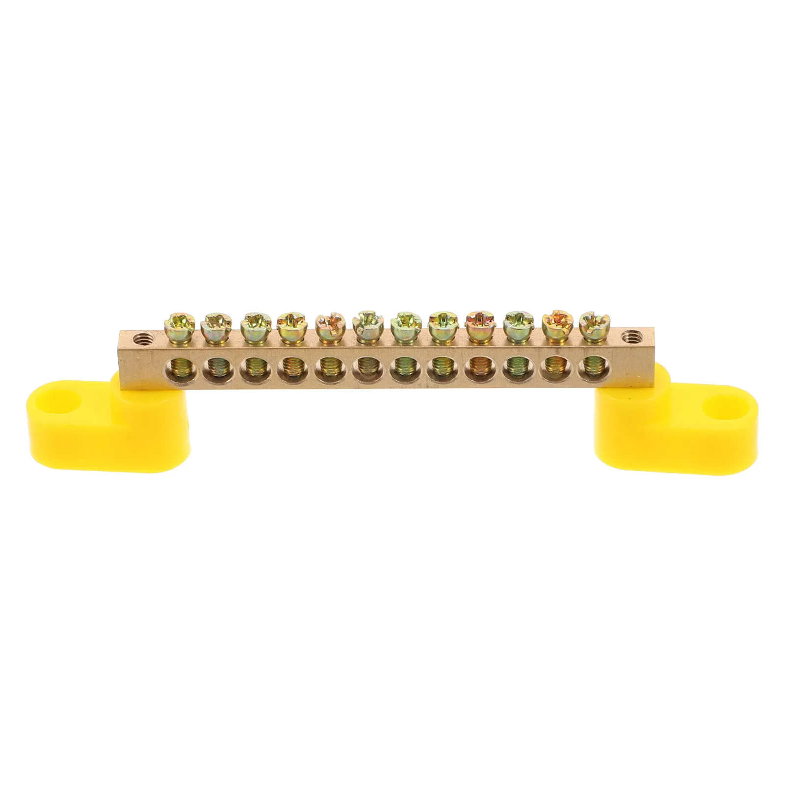 12 Position Copper Ground Bus Bar Brass Terminal Block Screw Terminal Strip Electrical Panel Grounding Bar Distribution Box