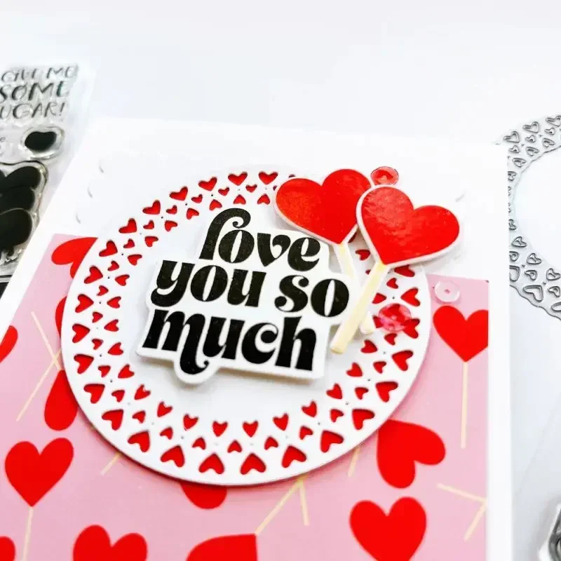 

Piggy Craft metal cutting dies cut die mold Love circle background Scrapbook paper craft knife mould blade punch stencils dies