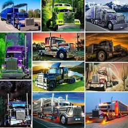 New 5D DIY Diamond Painting Big Truck Diamond Embroidered Tractor Truck Landscape Diamond Mosaic Cross Stitch Home Decor Gift