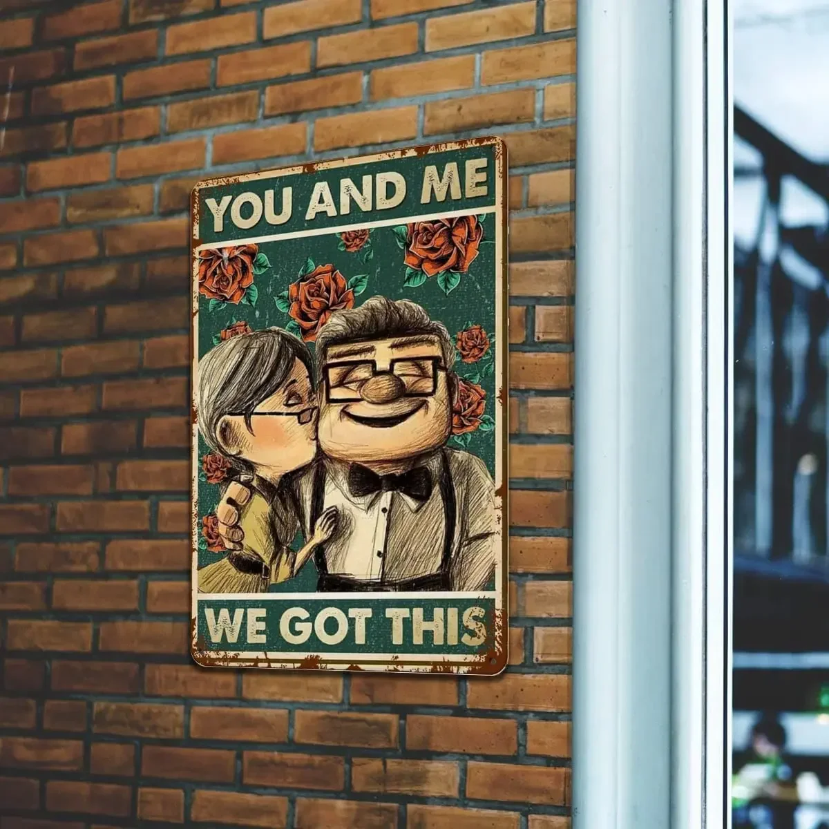 فلابستيكر-قصدير معدنية ، ديكور حائط ، كارل وإيلي ، أنت وأنا ، حصلنا على هذا ، عيد الفصح ، البار ، العائلة ، المقهى ، العام الجديد #4