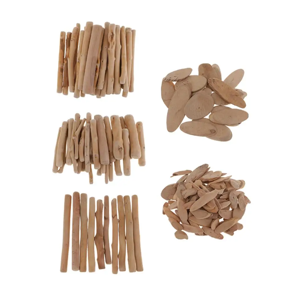 DIY Driftwood Wooden Shapes Sticks Rustic Table Decor Wood Craft Plaques for Wedding Party Home