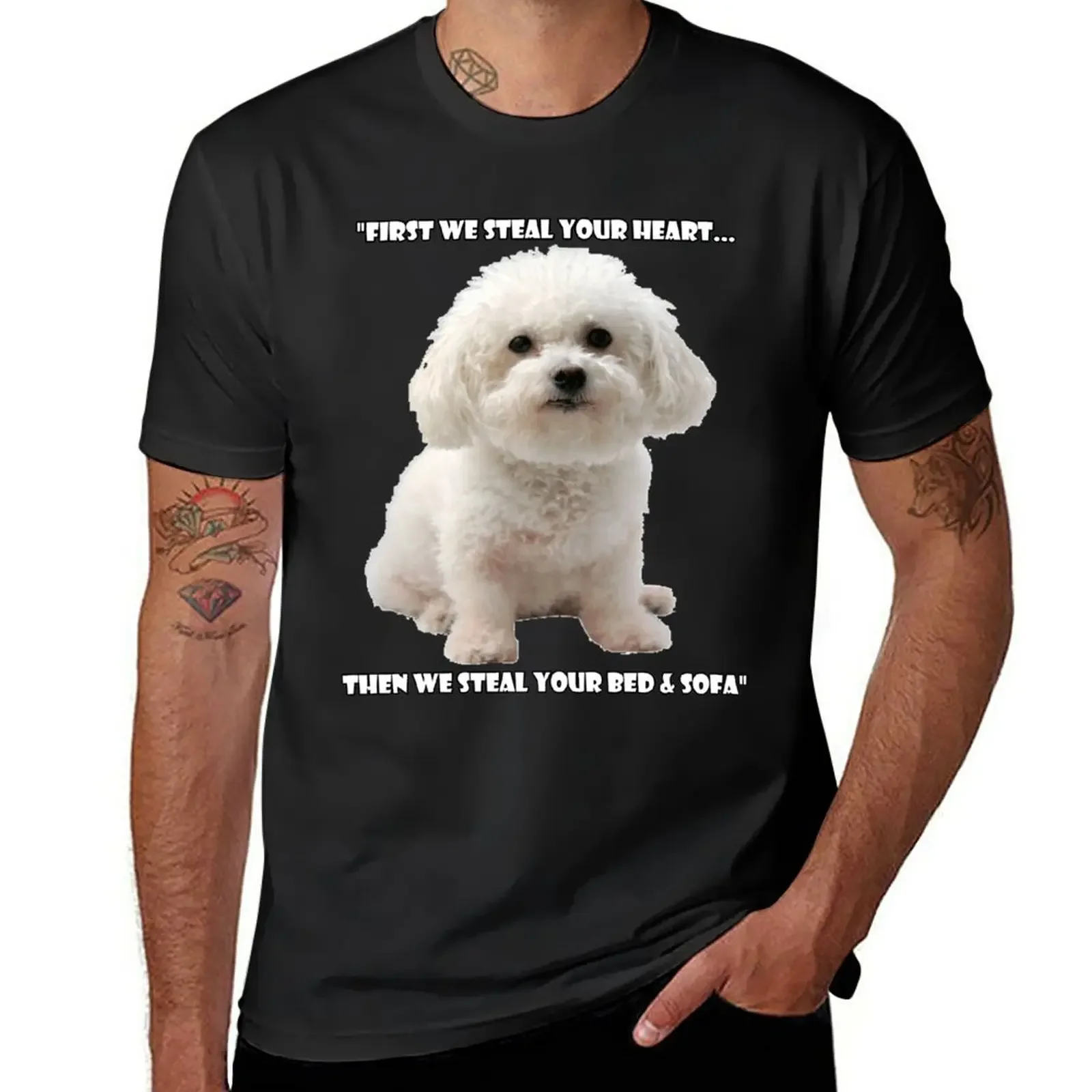 Mens Graphic Funny New Funny Bichon Frise Lover T-Shirt T-shirt Short Oversized Graphic Men Clothing Oversized Funny fashion new