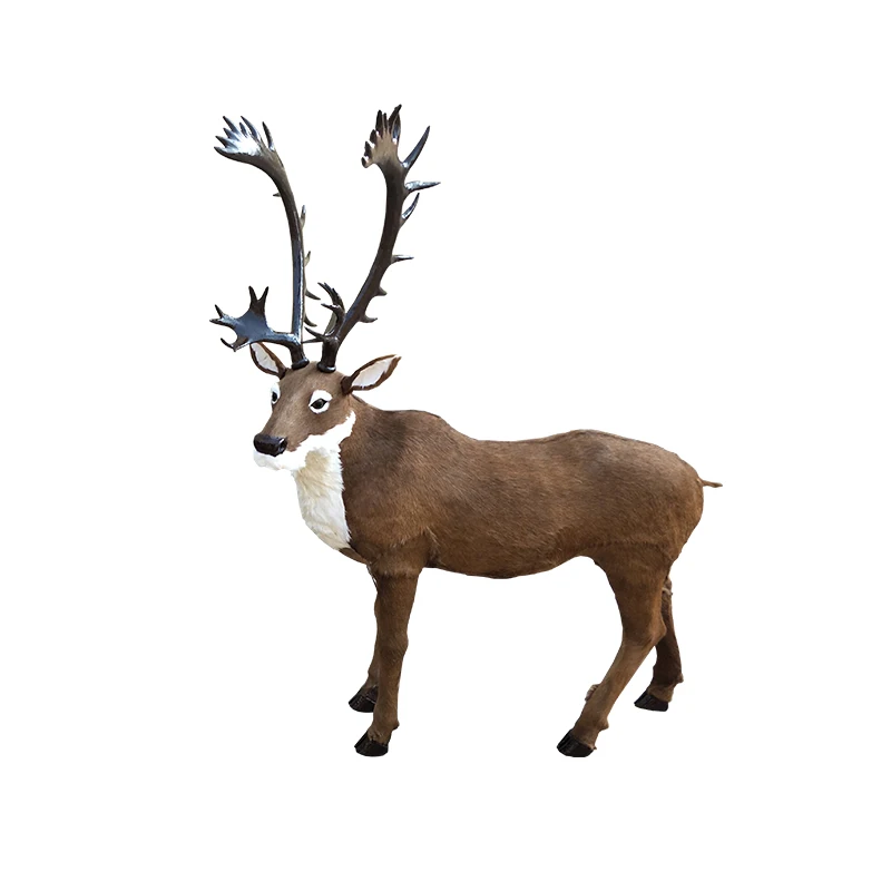 Simulation Reindeer Model Elk Christmas Decoration Animal Decoration Fur Crafts Props Museum Display Specimen Xmas Deer