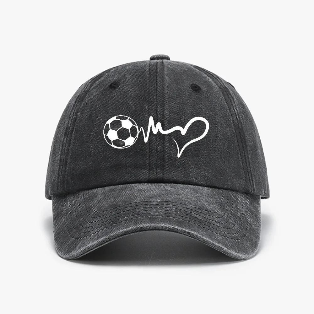 

Soccer Ball Heartbeat Baseball Cap Adjustable Snapback Hat for Men Women Sports Fashion Hip Hop caps soft top cowboy hats