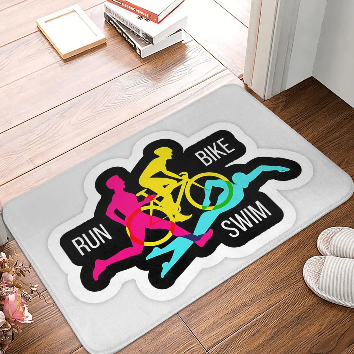 Triathlon Swimming Cycling Running Doormat Kitchen Entrance Home Floor Mat Non-slip Carpet Rug for Living room Footpad Mats