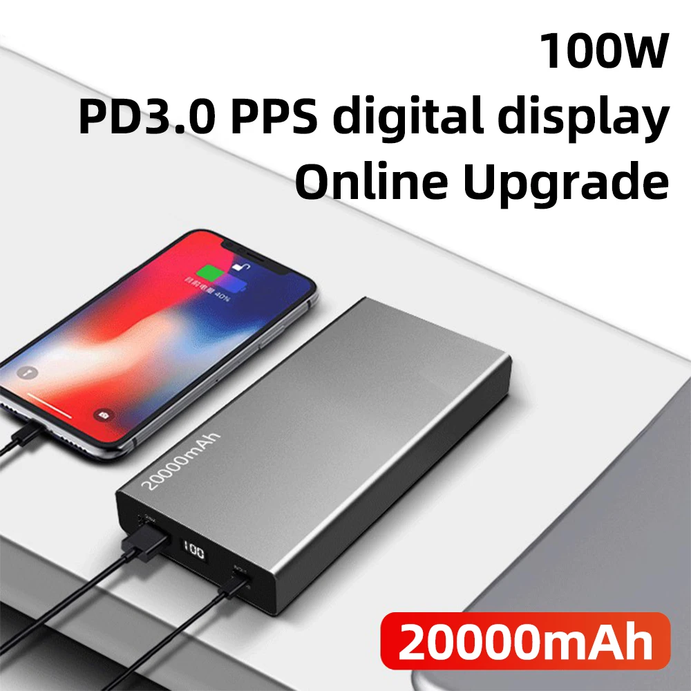 Two Way PD88W 20000mah 18650battery Full Protocol Aluminum Shell With Low Current Mode Digital Display Fast Charge Power Bank