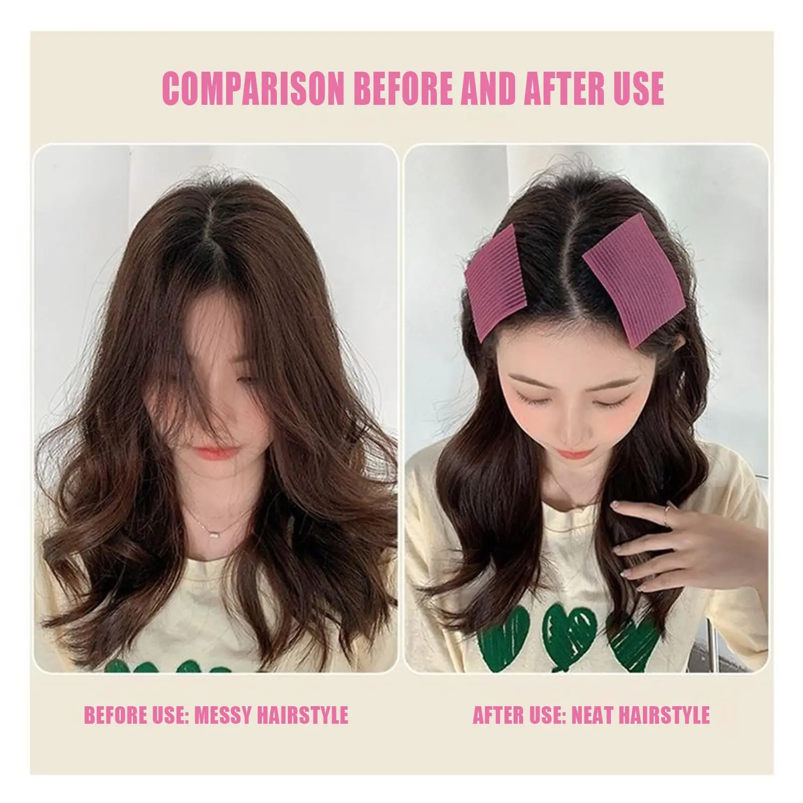 

8pcs Hair Gripper Strips, Non-slip Reusable Hair Grip Tape, Colorful Hair Pad Stickers for Styling and Bangs