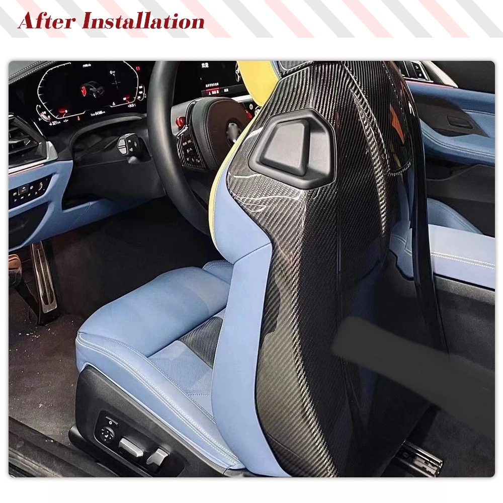 For BMW G80 G81 M3 M3C Competition F98 M8 Prepreg Dry Carbon Fiber Seat Back Cover Trim Car Seat Back Caps Car Racing Body Kits