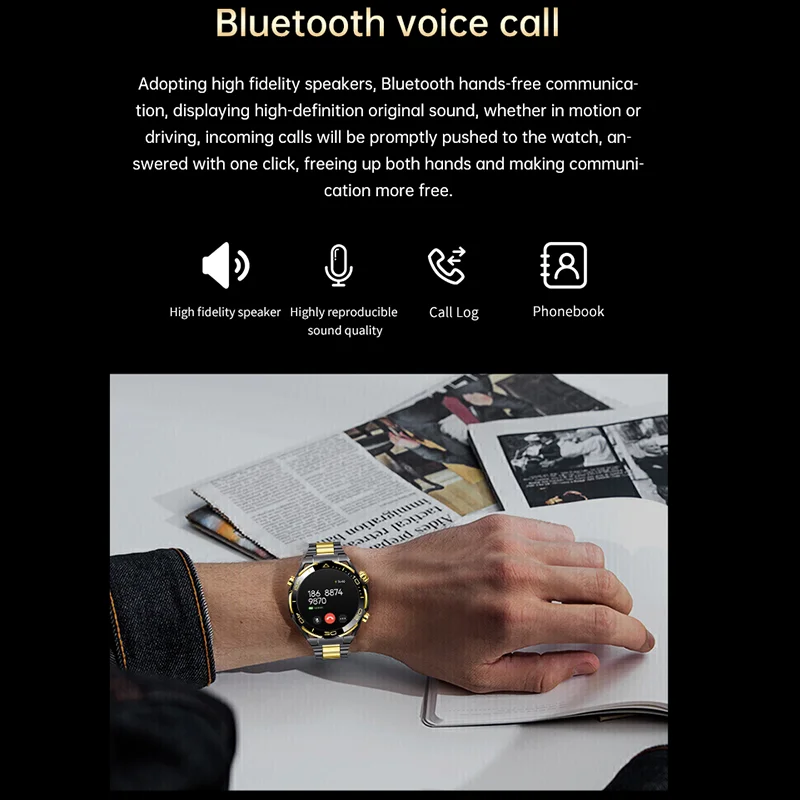 GS Ultimate 2 Fashion Smart Sport Watch Waterproof Wireless Multifunctional NFC Stainless Steel Silicone Strap Smart Watch