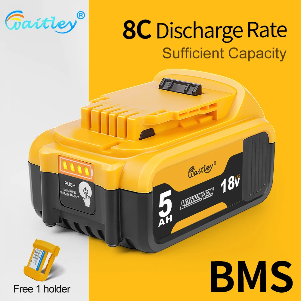 Batteria Waitley 5Ah per utensili elettrici Dewalt 20V 18V / pacco agli ioni di litio ricaricabile / accessori per utensili a batteria / spedizione dalla Polonia