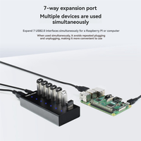 【Consumer-Favorite!】Industrial USB HUB 7-CH USB 2.0 Expansion Port Adapter For Windows 11/10/8 Linux