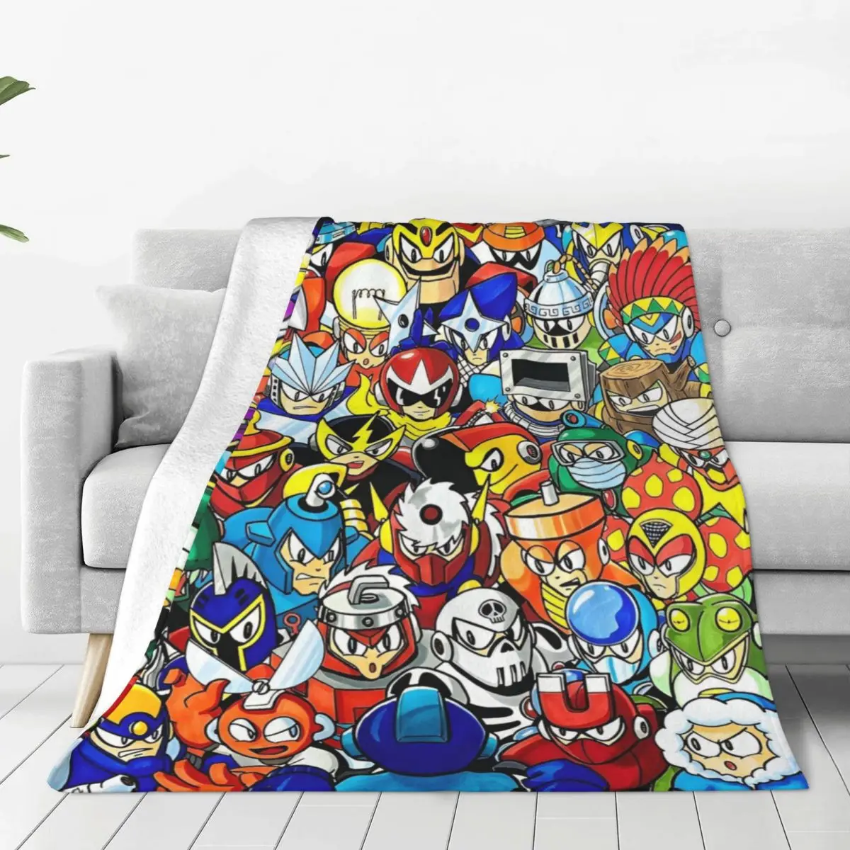 Mega Man Cartoon Rockman Game Blankets Flannel Autumn/Winter Robot Masters Super Soft Throw Blanket Outdoor Bed Rug Piece