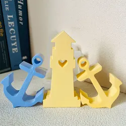 Love Lighthouse Silicone Mold Turtle Anchor Aromatherapy Plaster Ornament Mold Epoxy Resin DIY Marine Culture Decoration