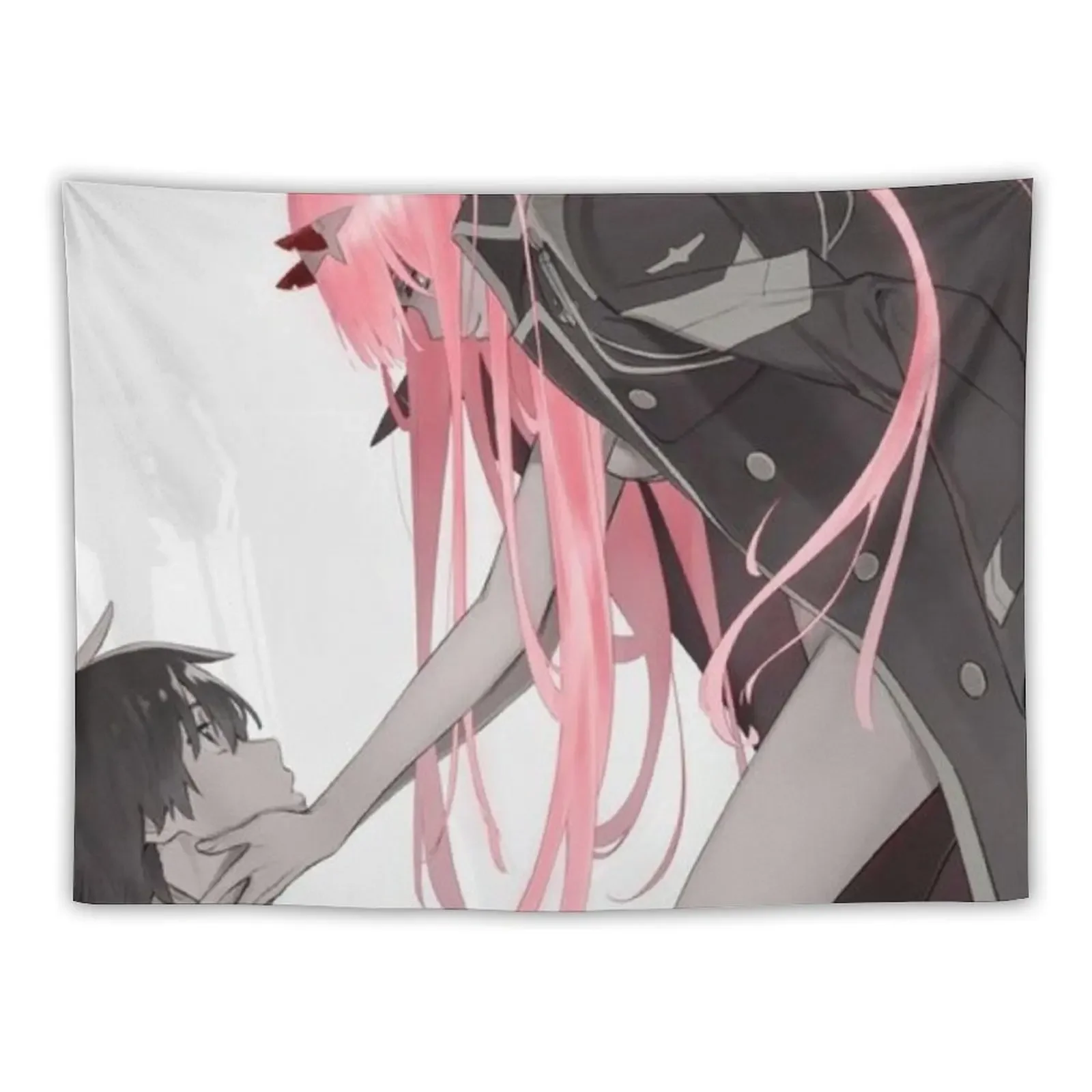 

Darling in the FranXX: Hiro and Zero Two Tapestry Wallpaper Room Decor Cute Tapestry