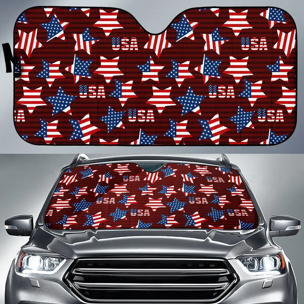 

Patriot Usa Print Pattern Auto Sun Shade Car Windshield Window Cover Sunshade