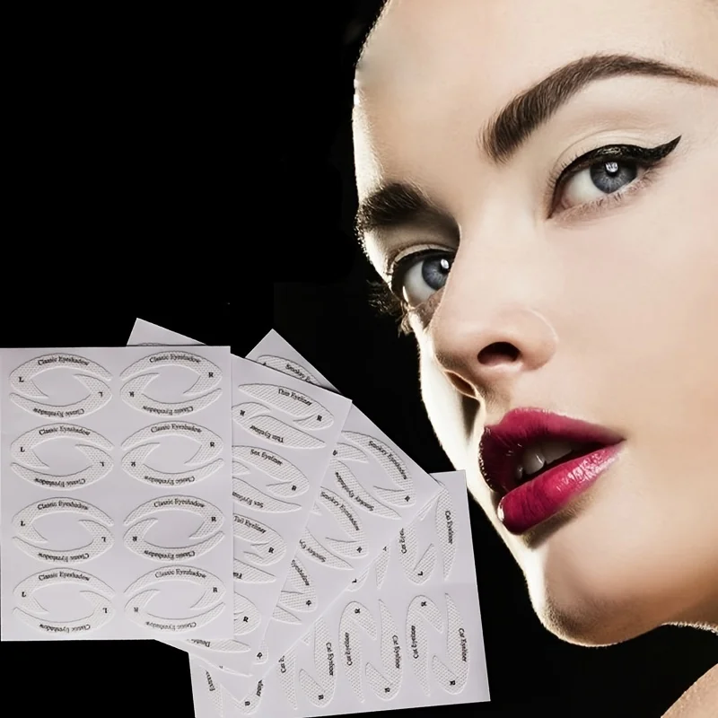 New Eyeshadow/Eyeliner Makeup Template Sticker Eye Makeup Template Sticker 4 Cards Pack 64 Cards