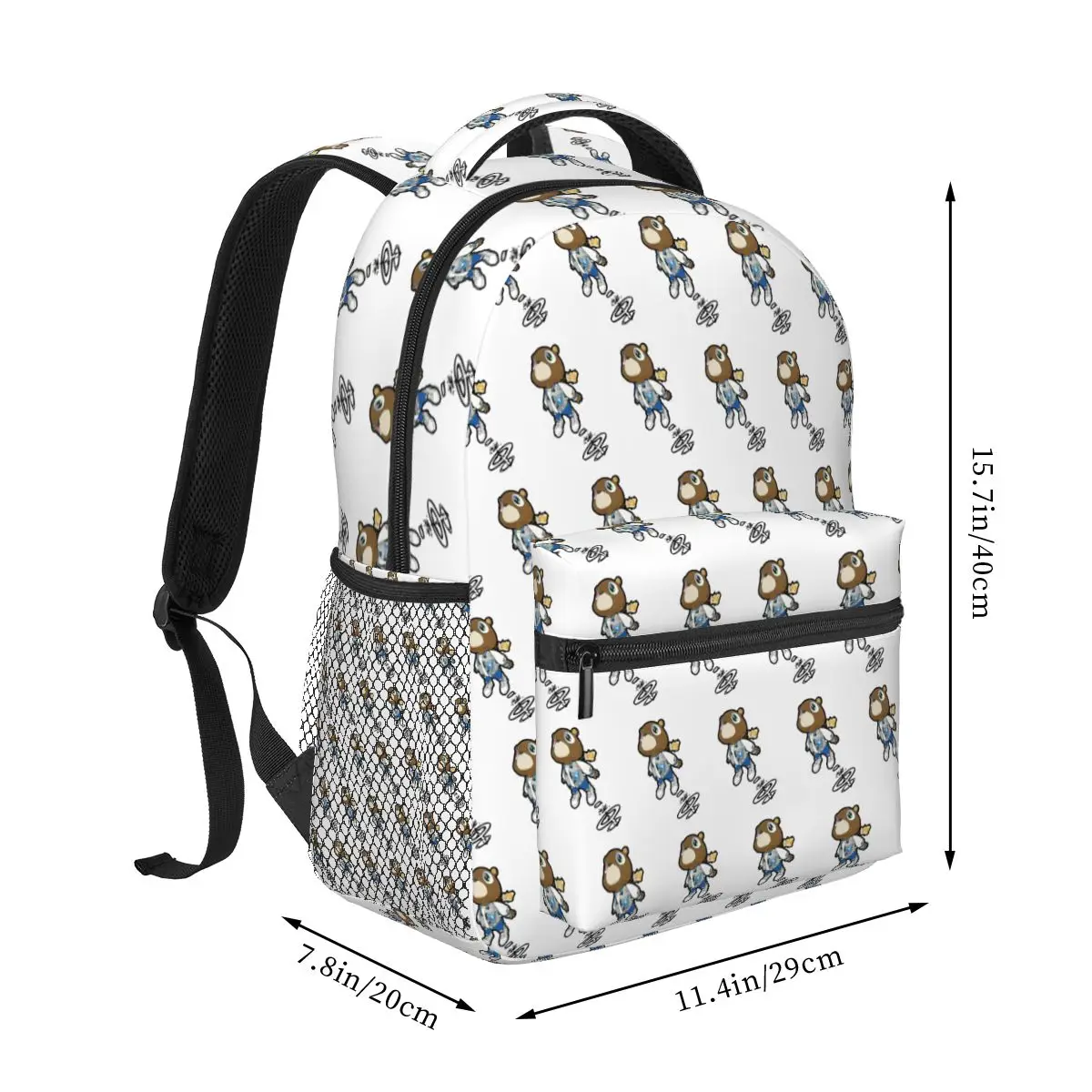 Kanye West Dropout Bear Chicago Vintage Graduation Backpack Student Boys Girls BookBag School Bag Computer Shoulder Bags