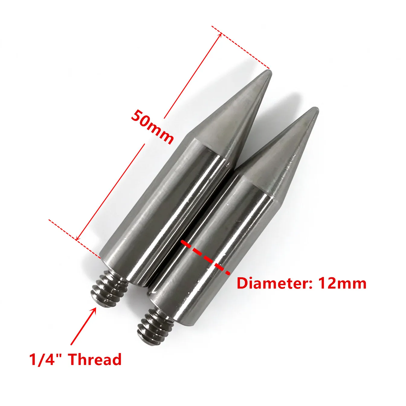 2pcs Replacement Stainless Steel Prism mini Pole Point - 1/4