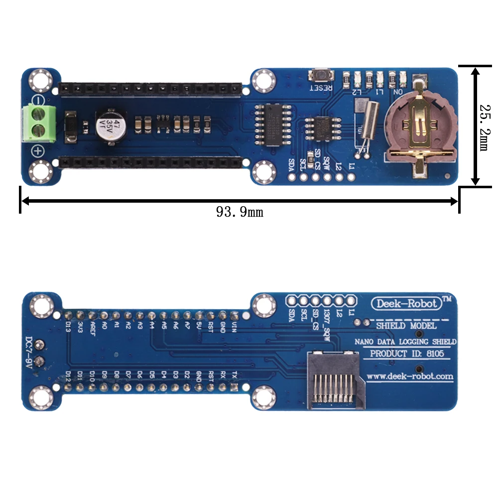 Nano Data Record Logging Shield Module For Arduino Nano Recorder Module 3.3V With SD Card Interface Module RTC Real Time Clock