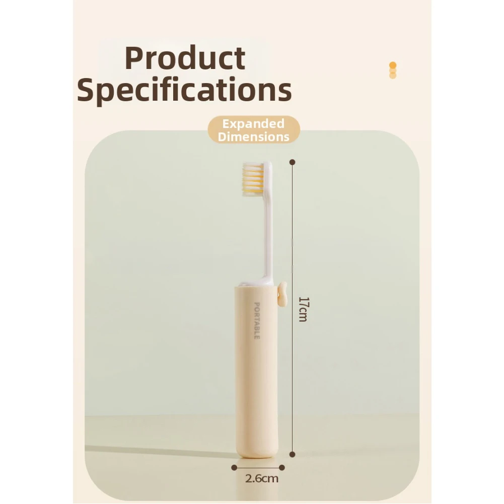 Portable 2-in-1 Travel Toothbrush Set With Soft Bristles And Toothpaste Holder For Home Business Travel