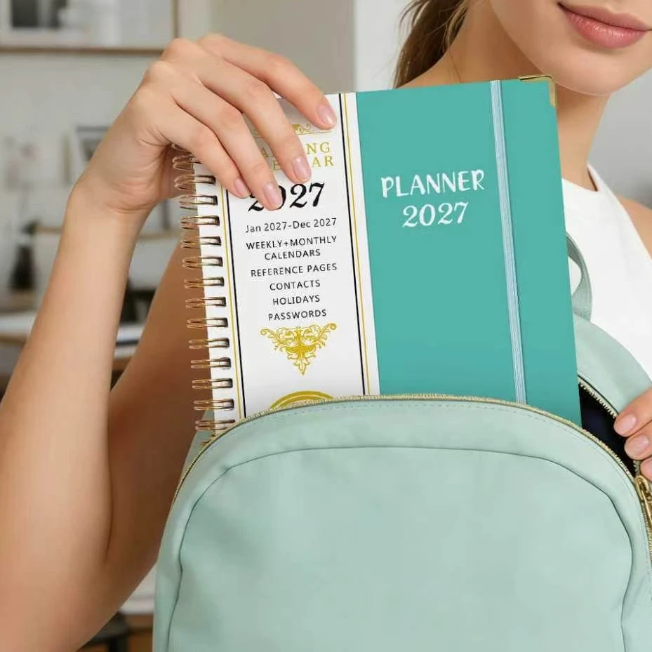 2027 Weekly Monthly Planner A5 Spiral Notebook Business Schedule English Diary Book