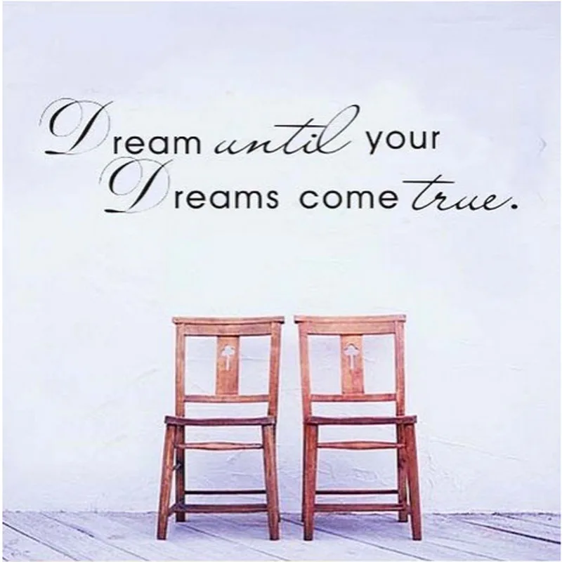 Dream Come True Letter Words Wall Sticker Quote Art Mural Living Room Wallpaper Decor