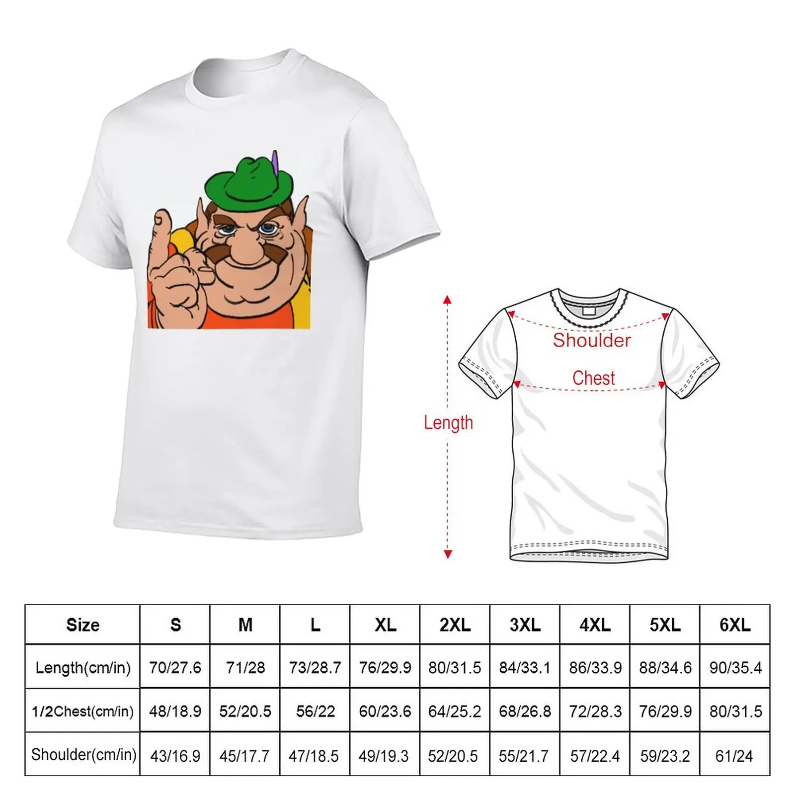 New High quality re-draw of morshu the shopkeeper pointing up. ytp meme. T-Shirt cute tops Blouse mens graphic t-shirts anime